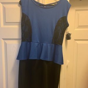 Blue black dress with lace